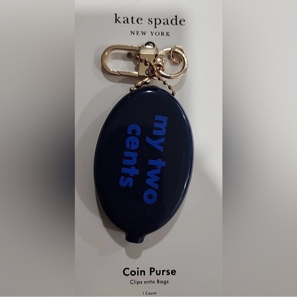 Kate Spade Blue Coin Holder Keychain TARGET COLLAB NEW - Picture 2 of 6